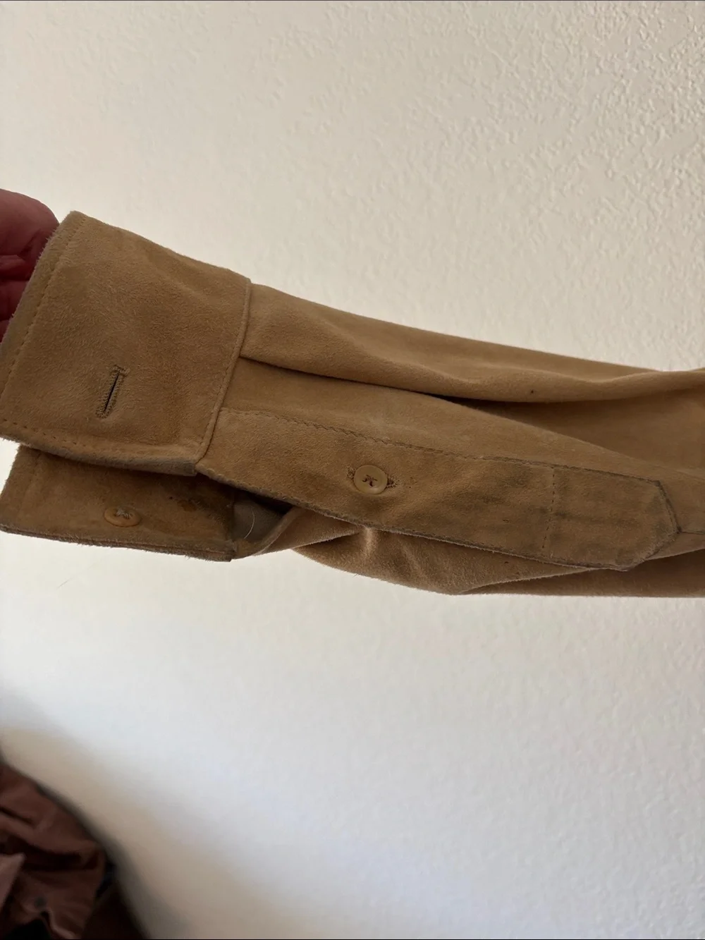Vintage  Ralph Lauren Purple Label made in Italy    Light Brown Suede Button